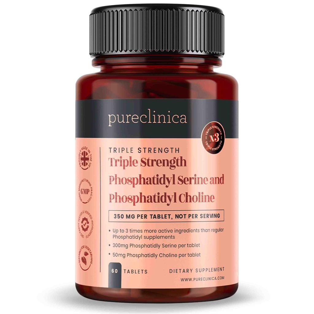 Pureclinicaの三重強さのPhosphatydylのセリンおよびPhosphatidylコリンx 60のタブレット