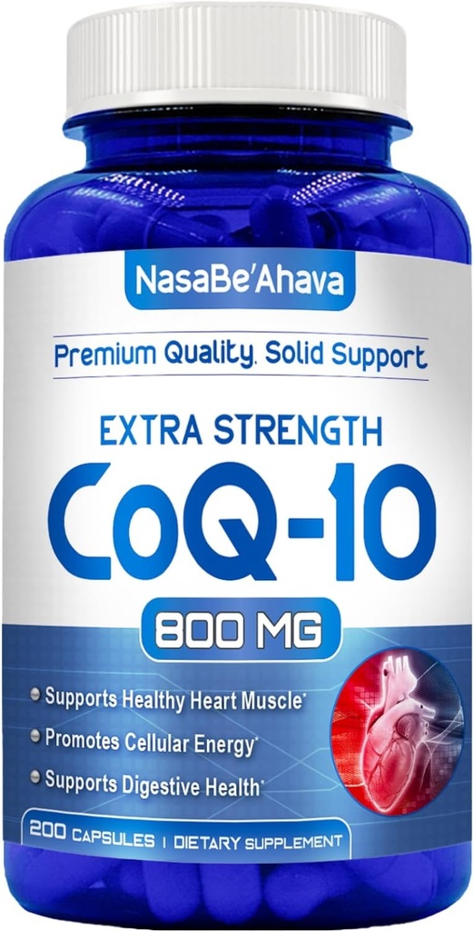 CoQ10 800mgカプセル | 簡単吸収性UbiquinoneサプリメントからビーガンフレンドリーコエンザイムQ10 800mg 皮膚心とエネルギーサポート | cGMP施設で米国製 (100 人前)