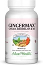 Maxi Health Gingermax - Ginger - Bromelain & Vitamin B6 - Digestion Health - 60 Capsules - Kosher