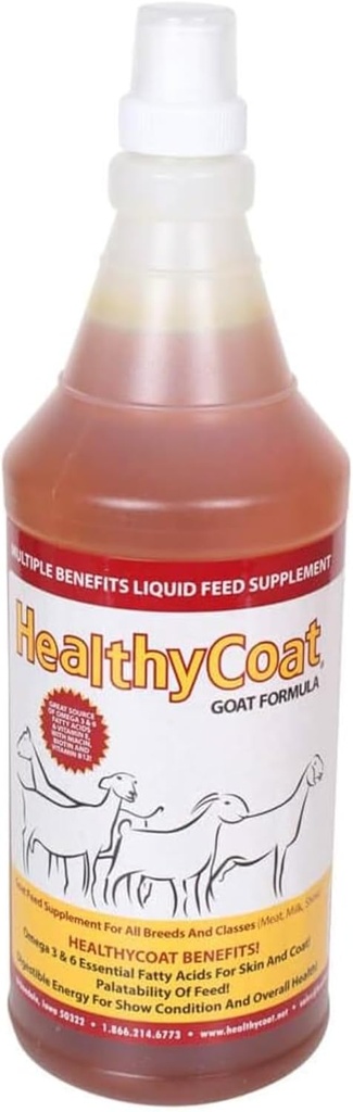HealthyCoat Goatフォーミュラ:Quart。 皮、コート、ボディ状態、アレルギー、免疫システム、ミルクの生産。