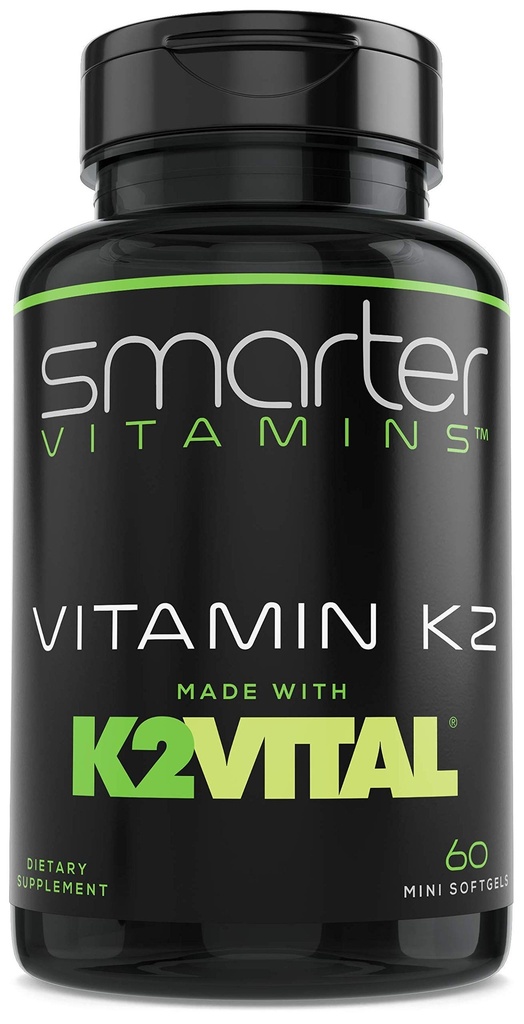 スマートなビタミンK2 MK7 100mcg、K2VITALおよびKale、60の液体のSoftgelsとなされる