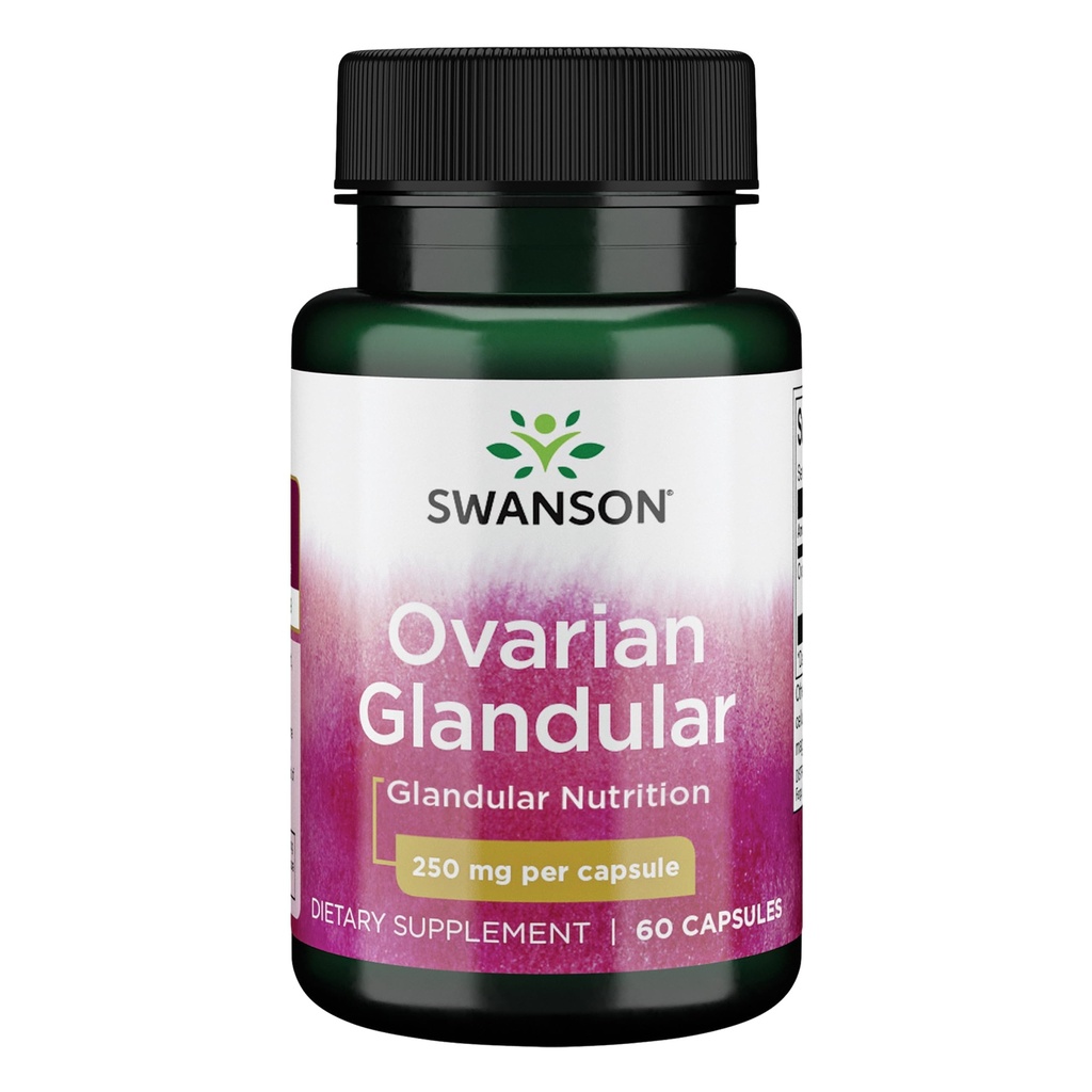 Swanson Ovarian Glandular Supplement - 女性用 Glandular Health and Balance Support - Premium Bovine Tissue - 60カプセル、250mg 各