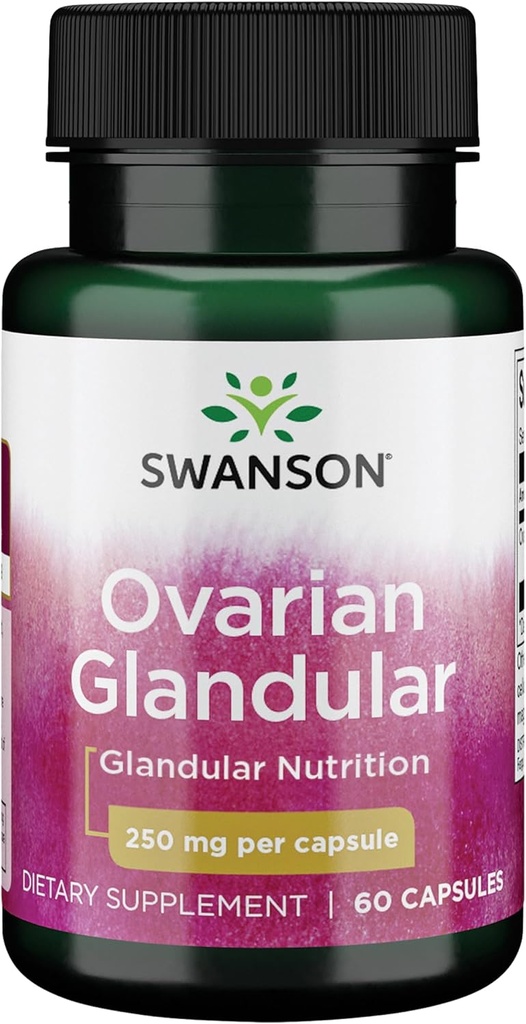 Swanson Ovarian Glandular Supplement - 女性用 Glandular Health and Balance Support - Premium Bovine Tissue - 60カプセル、250mg 各