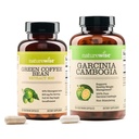 NatureWiseの緑のコーヒー豆800mgおよびGarcinia Cambogia 180のカプセルの重量の目的サポート