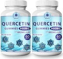 (2パック)ケルセチンガミー - BromelainビタミンC +亜鉛ビタミンD3とケルセチン - Chewable Quercetin 900mgサプリメント - 子供と大人のためのケルセチン(2)