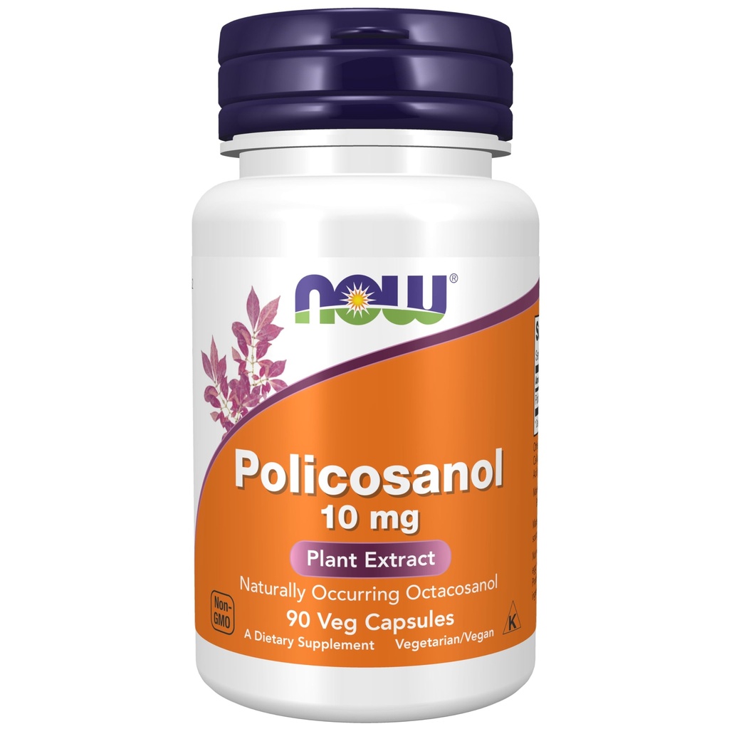 NOWフーズサプリメント, Policosanol 10 mg, ロングチェーン脂肪アルコールのブレンド (LCFA) シュガーカヌーから派生, 90 ベジーカプセル