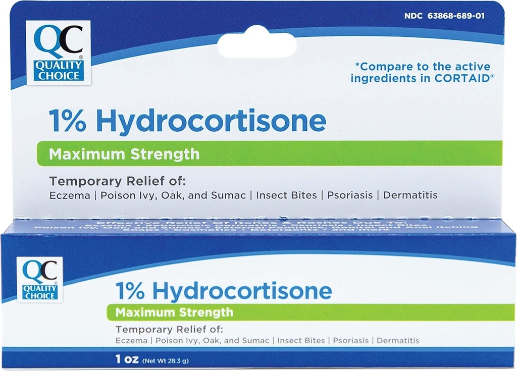 質の選択の最高の強さのHydrocortisoneのクリーム1% 1のOunce (28g)、箱(6のパック)