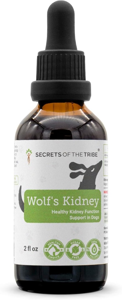 Wolf's Kidney | Natural Herbal Dietary Supplement | Healthy Kidney Function Support in Dogs | Alcohol-Free Extract, Dandelion Root, Calendula, Linden, Chamomile, Fennel 2 oz