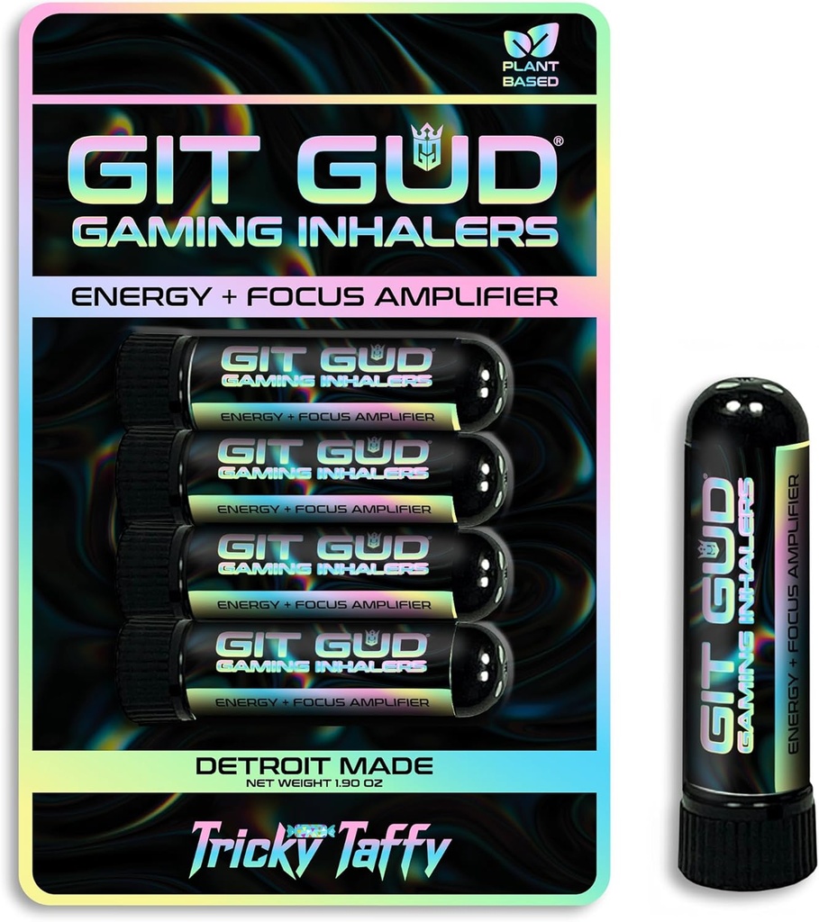 GITのGUDのエネルギー棒(4のパック)の競争の焦点のアンプは、ミントの香り、毎日使用、携帯用使い捨て可能で、Trickyのタフィー(Taffyのミント)を新たになります