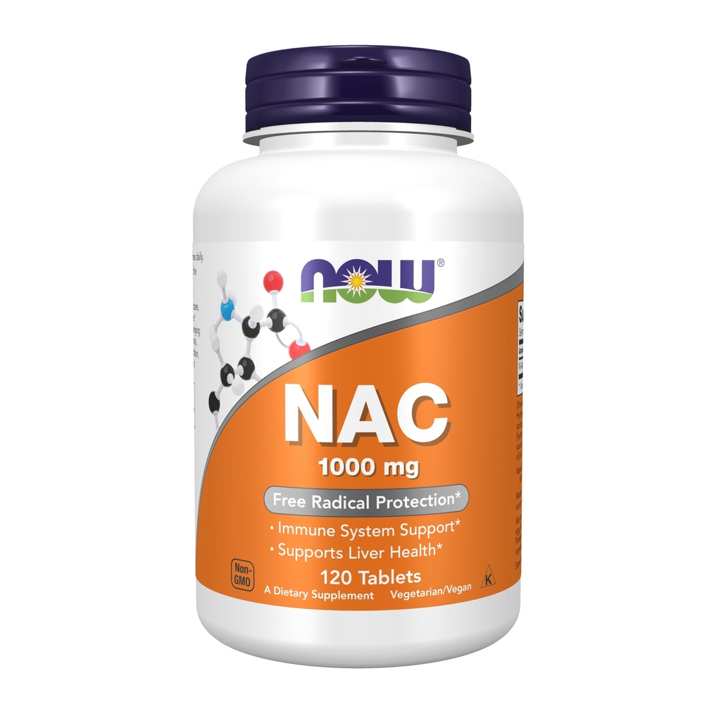 NOW食品サプリメント、NAC(N-アセチル-Cysteine) 1,000mg、フリーラジカル保護*、120錠