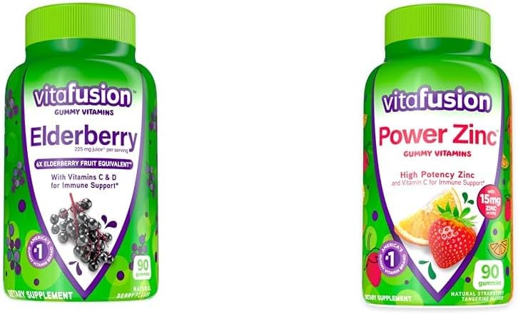 Vitafusion のエルダーベリー及び亜鉛 ギーミー ビタミンの免疫サポート、90ct