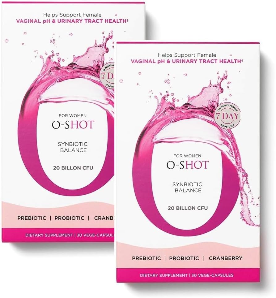 Oショット2パックビーガン腟プロバイオティック+女性のためのプレバイオティクス, クランベリーエキス, シックルート, 腟pH, 尿路, 消化管, ブロッキング, 非酪農, GMO, グルテンフリー, 60 ベジーカプセル
