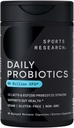 Sports Research Daily Probiotics with Prebiotics, 60 Billion CFU - Vegan Capsules for Gut Health & Digestive Support, Probiotics for Women & Men - Non-GMO Verified & Gluten Free - 30 Count
