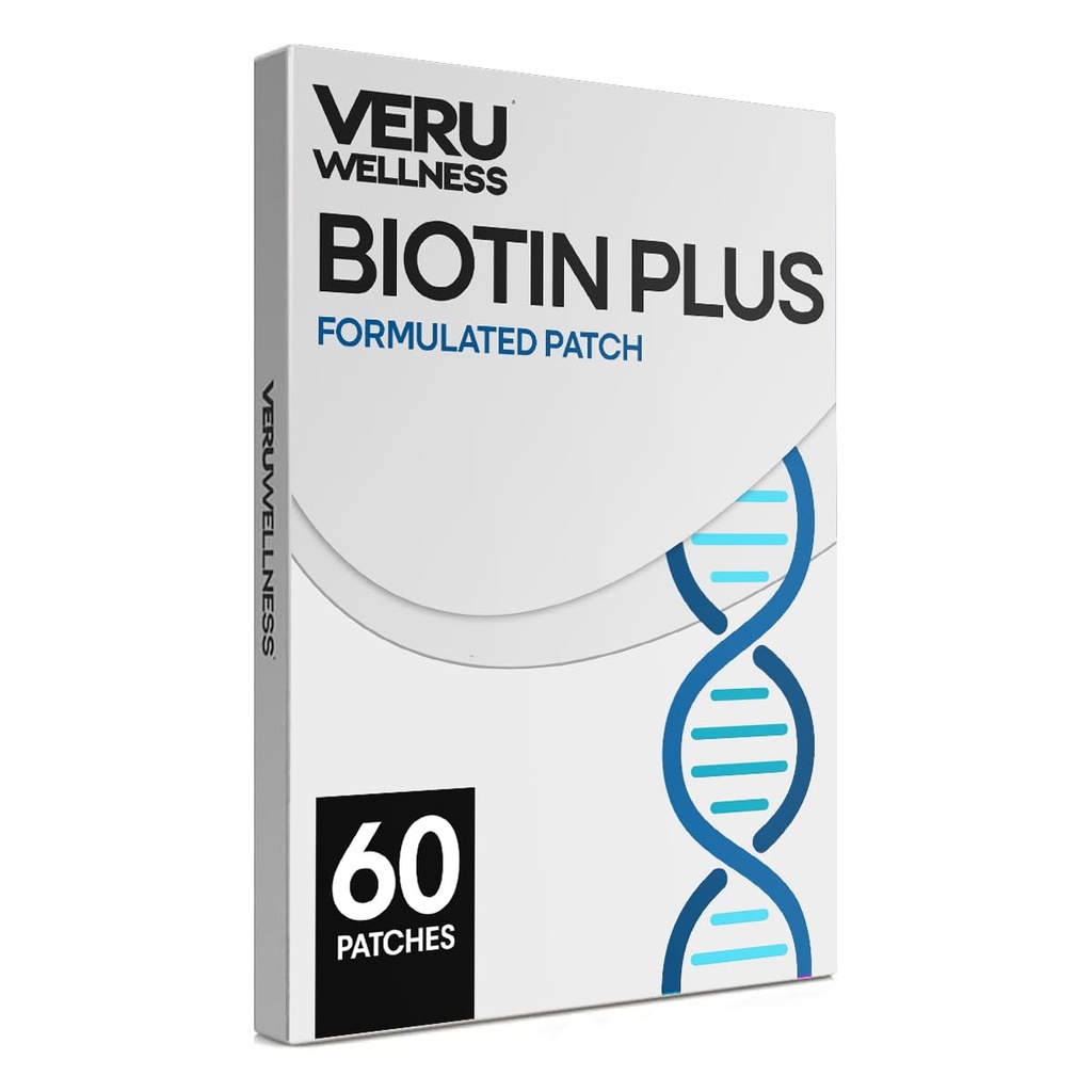 Veru Wellness Biotinプラスデイリーパッチ - B7、コラージュ - 自己接着タイムリリースパッチ(60日)