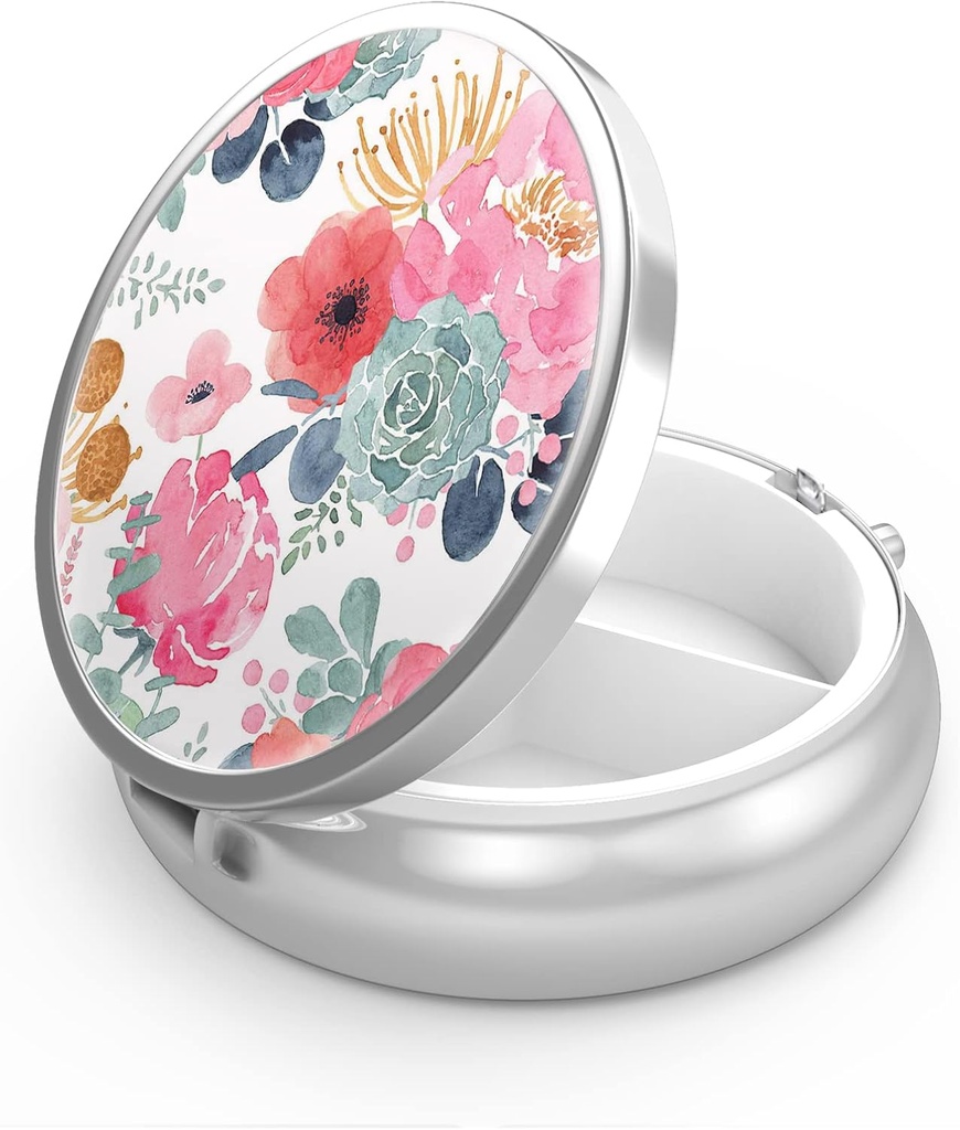 丸薬箱3のコンパートメントの小さい丸薬の箱、ポケットのために携帯用かPurseの丸薬のオルガナイザーの丸薬のホールダーは、ビタミン、薬、魚油および補足を(熱し、Succulents)握ります