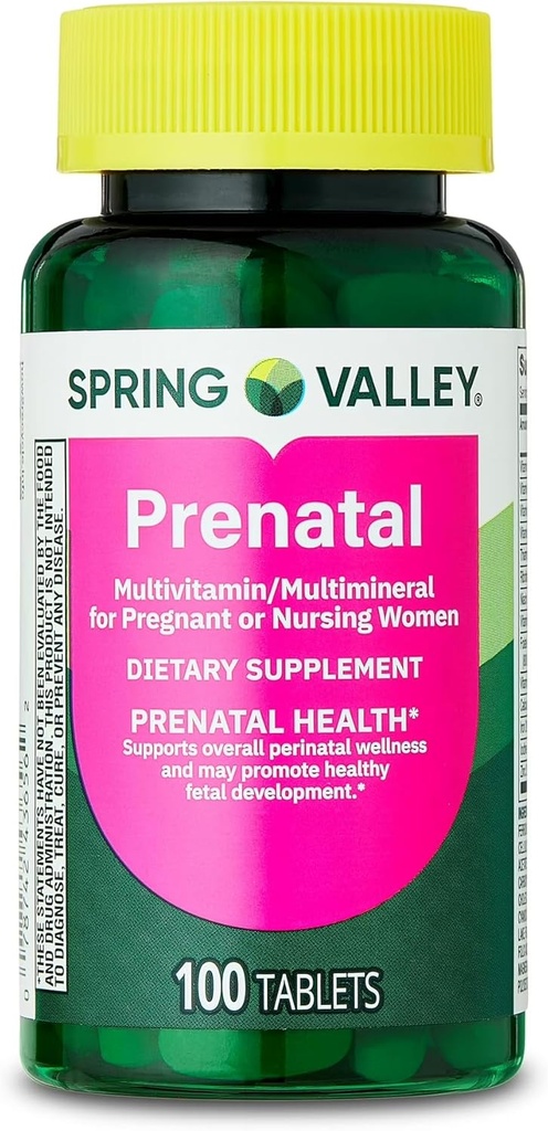 妊娠および看護婦のサプリメントのタブレット、100の計算のためのばねの谷の胎児のMultivitamin/Multimineral - 新しい一見