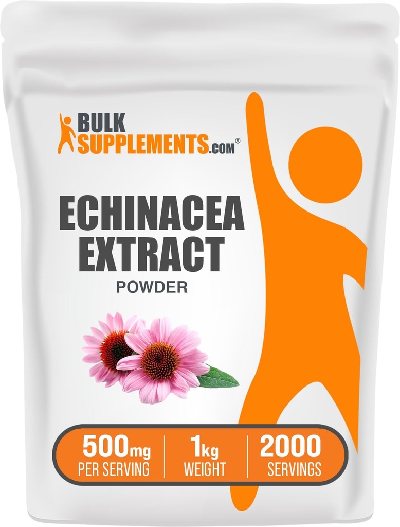 BulkSupplements.com エキナセアエキスパウダー - エキナセアエキス、免疫サポートのためのハーブサプリメント - ビーガン&グルテンフリー、給餌ごとに500mg、1kg(2.2ポンド)(パッケージ1)