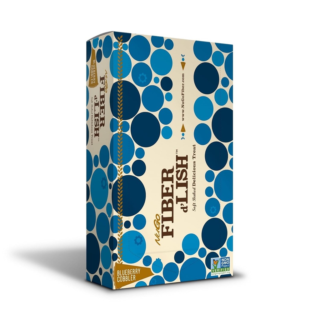 NuGo 繊維 d'Lish Blueberry Cobbler、12g 高繊維、ヴィーガン、150 カロリー、1.6 オンス (パック 16)