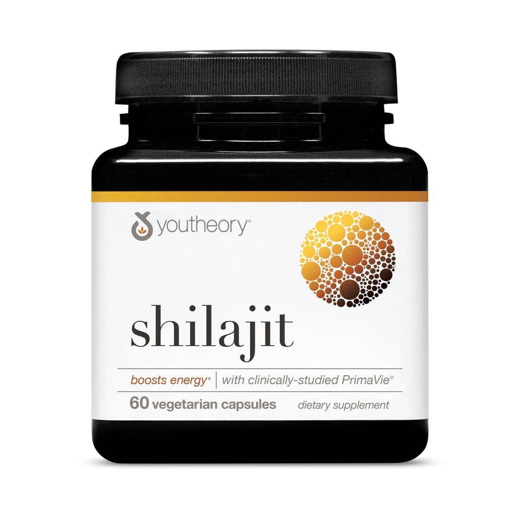 Youtheory Shilajit - 500 mgシラジットカプセル - エネルギーサプリメント - シラジットサポートスタミナと耐久性 - 純粋なヒマラヤシラジット - グルテン、酪農場&大豆無料 - 60ベジタリアンカプセル
