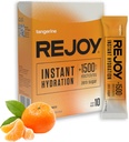 Rejoy - 電解質パウダーパケット、10スティック - 水分補給ドリンクミックスサプリメント - 砂糖フリー、ケト、ペレオフレンドリー、ビーガン、非GMO、簡単なオープンシングルサービングスティック(タンジェリン)