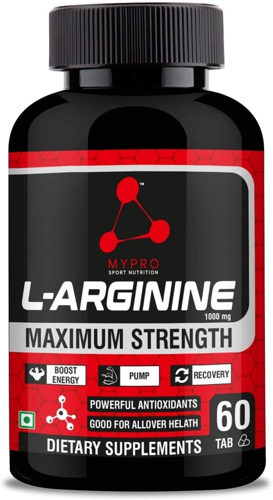 Sport Nutrition L-Arginine 1000mg Supplement for Muscle Growth, Stamina, Immune Booster & Energy, 60 Tablets