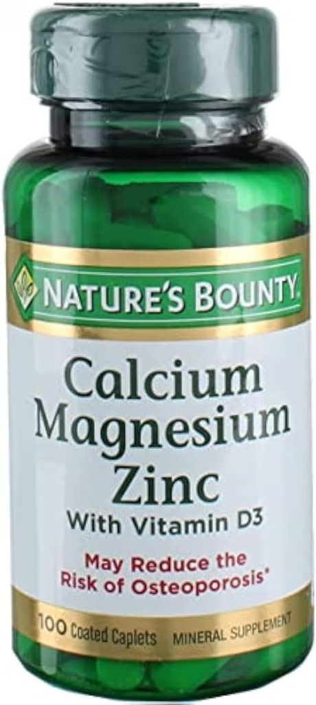 Nb VIT Cal/Mag/Zinc サイズ 100s 自然's Bounty Calcium-Magnesium-Zinc Caplets 100 カウント