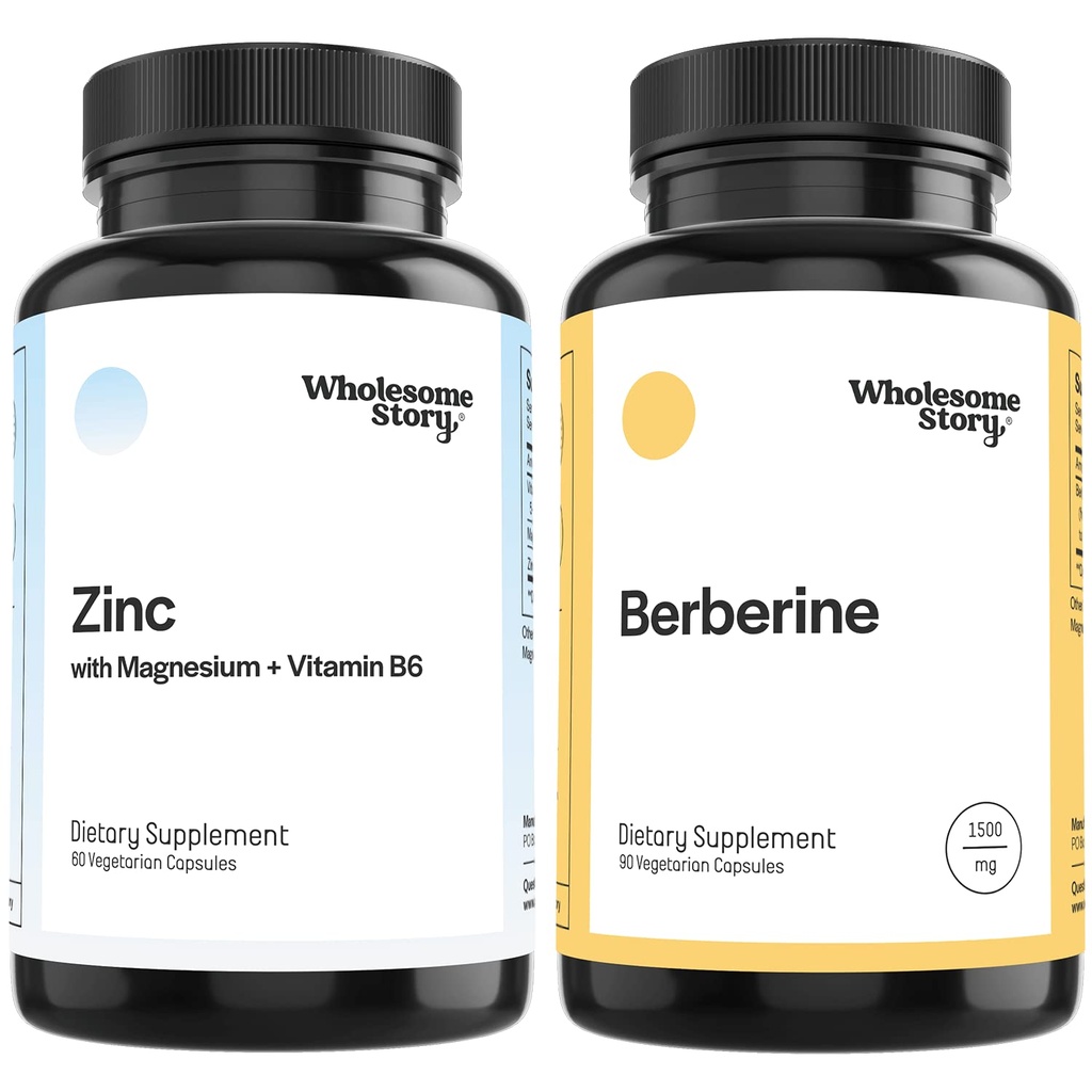 亜鉛・マグネシウム+ベルベリン | ビタミンB6+ベルベリン1500mg HClサプリメント配合の亜鉛ピコリン酸マグネシウムグルクミンサプリメント | 生殖健康・ホルモンバランス・免疫サポート | 30日供給