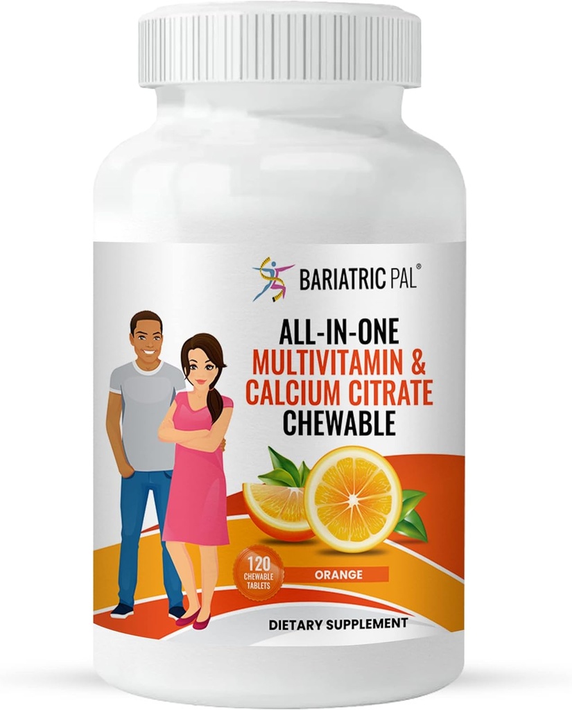 BariatricPal「ALL-IN-ONE」Calciumのクエン酸塩及び鉄が付いているChewableのMultivitamin - オレンジ(整理:6月30、2025によってベスト)