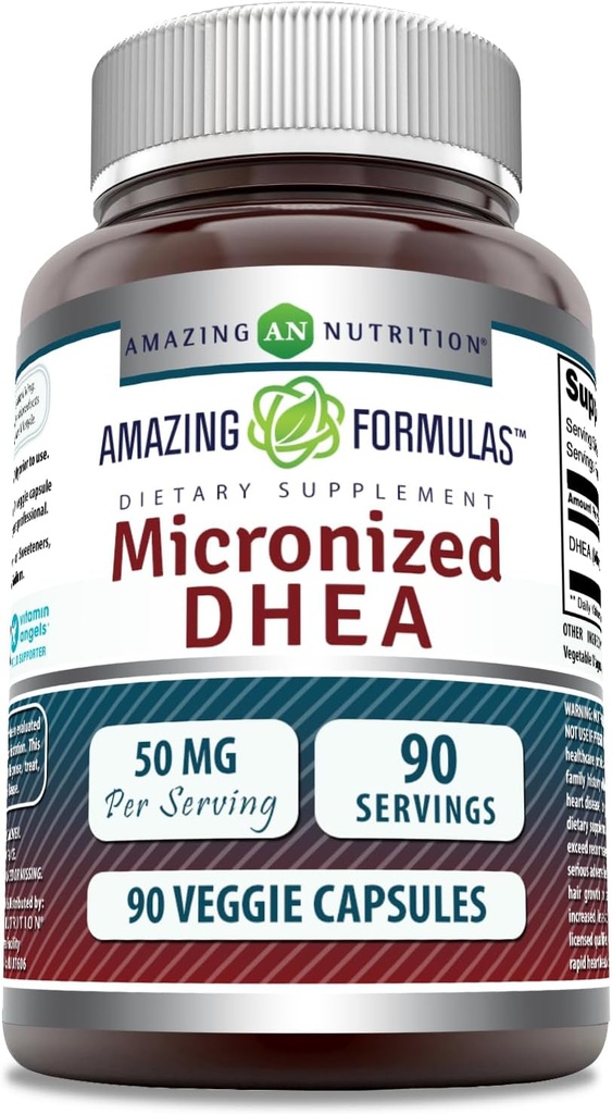 アメイジングフォーミュラ マイクロネタイド DHEA サプリメント | 50 Mg サービング | Veggie Capsule | Non-GMO | Gluten Free | アメリカ製(1パック、90カウント)