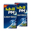 Advil PM Liqui-Gelsの痛みのRelieverおよび夜間睡眠の援助、痛みの軽減のためのIbuprofenの痛みの薬および睡眠の援助のためのDiphenhydramine HCL - 2x80の液体によって満たされたカプセル