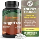 EarthNutriエネルギー+フォーカスサプリメント - PeakO2、AlphaSize、Cognizin、Purcaf、Theacrine、Acetyl L-Carnitine、L-Tyrosine - サービングあたりの3カプセル