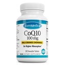 EuroMedica CoQ10 100のmg - 細胞エネルギー サポート補足 - より高い吸収のCoQ10のChewableの補足- Aidの健康な老化及び頭脳の健康への栄養の補足- 30のChewableのタブレット