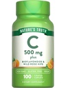 ローズヒップとバイオフラボノイドの自然の真理ビタミンC | 500mg | 100カプレット | ビーガン、非GMO&グルテンフリー