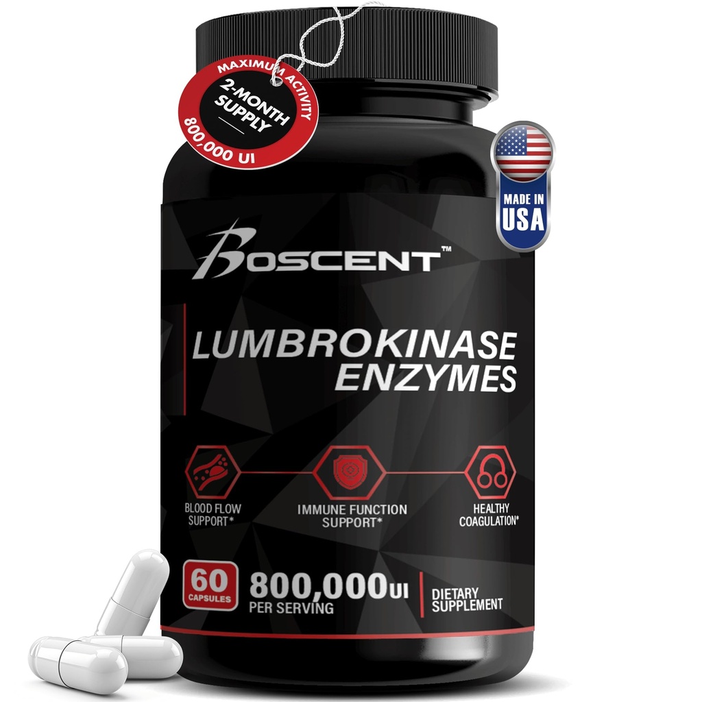 Lumbrokinase の補足 40mg (60 のカプセル) - 最高の活動-800,000 UI - 純粋な Lumbrokinase の消化酵素、よりよくより serrapeptase Nattokinase の補足、実験室テストされる、非 GMO