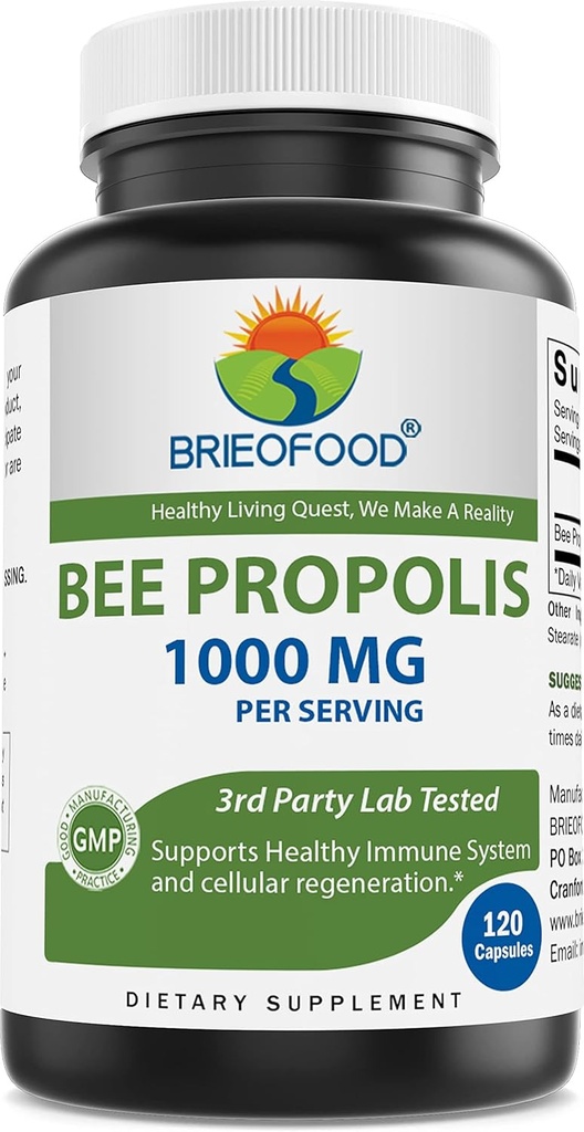 Brieofood Bee Propolis 1000mg/サービング - 120カプセル