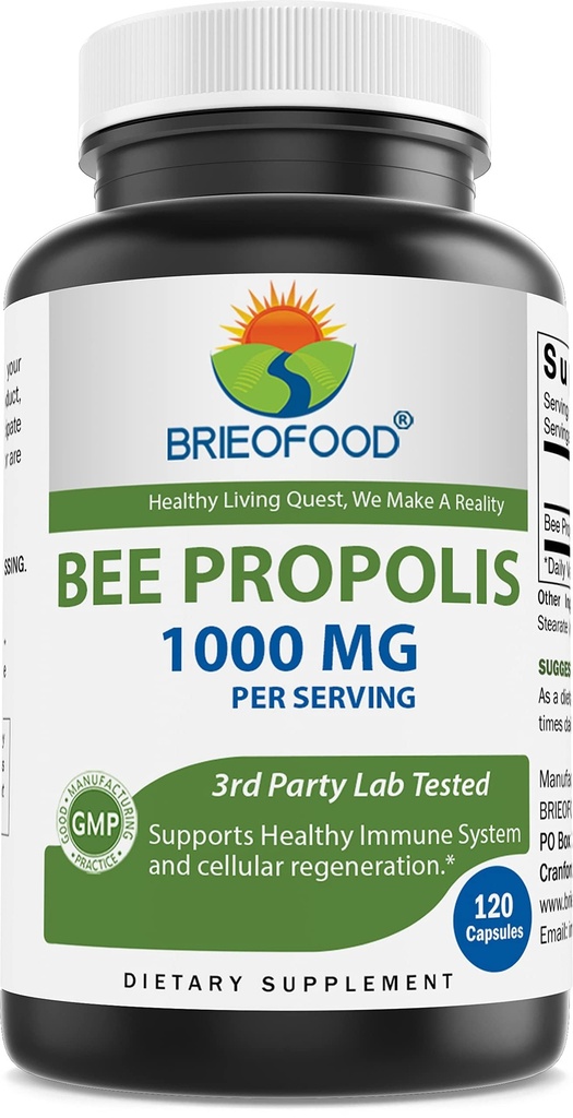 Brieofood Bee Propolis 1000mg/サービング - 120カプセル