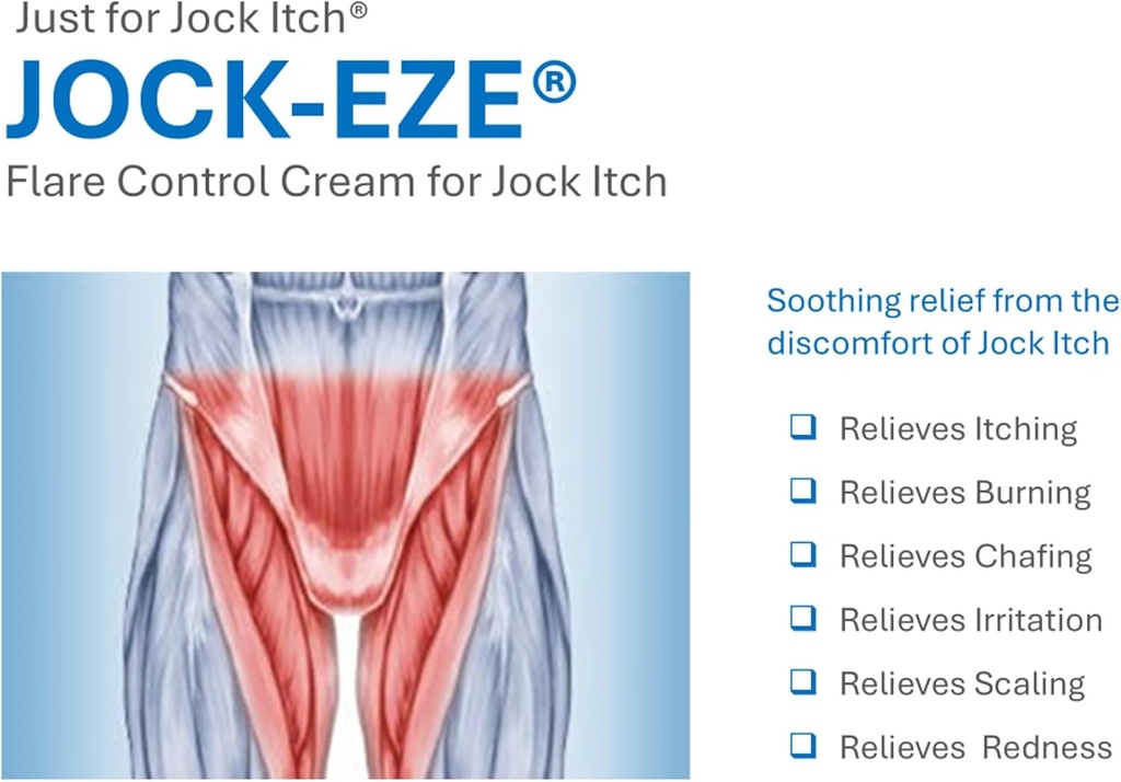JOCKEZE Flare Control Cream (0.5oz) Just for Jock Itch