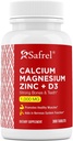 Safrel Calcium Magnesium Zinc with Vitamin D3, 300 Tablets - Calcium 1000 mg, Magnesium 400 mg, Zinc 20 mg & D3 600 IU per Serving