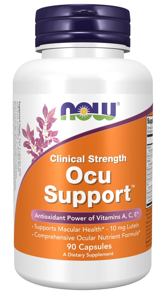NOWサプリメント、Ocu SupportTMwith FloraGLO® ルテイン、ビタミンA、C、E、90ベジーカプセル