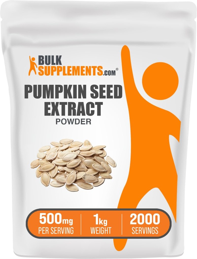 BulkSupplements.comカボチャ種子エキスパウダー - カボチャ種子サプリメント、ハーブサプリメント - ビーガン&グルテンフリー、500mg/サービング、1kg(2.2ポンド)(パッケージ1)
