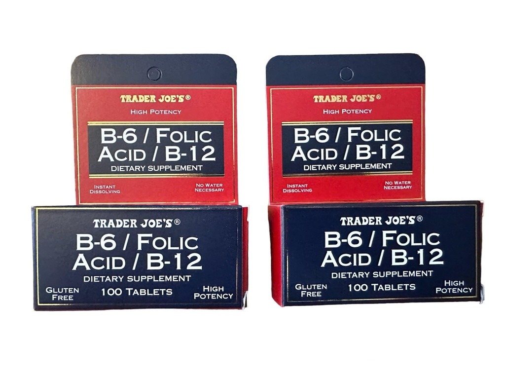 トレーダージョーのB-6/葉酸/B-12栄養補助食品(200錠 - 2パック)