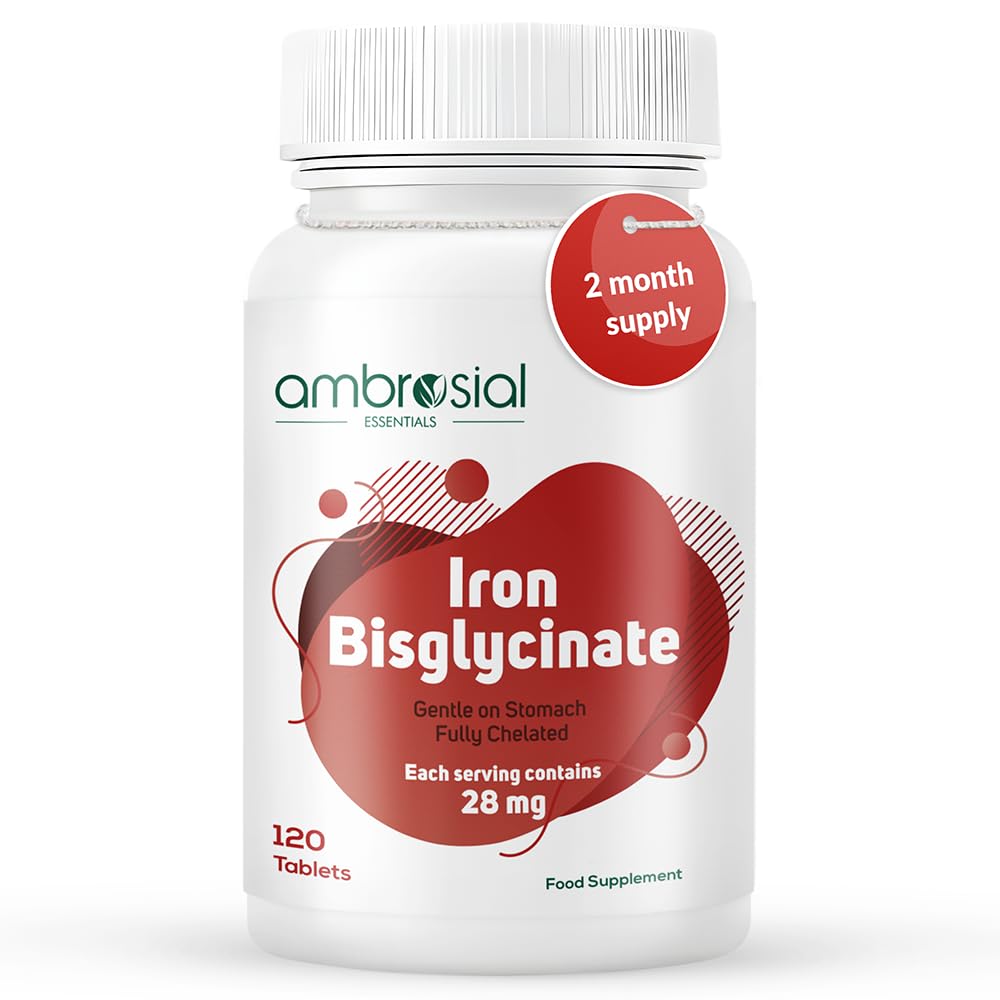 Ambrosialの鉄のBisglycinate 1-120のタブレットのパック