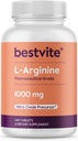 BESTVITE L-アルギニン錠当たり1000mg(240錠) - 医薬品グレード - Arginine HCl - Nitric Oxide Precursorと比較して20%以上純粋なアルギニンが含まれています*
