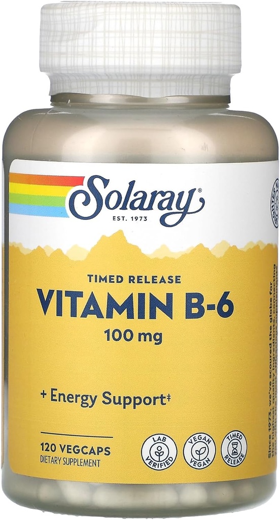 Solaray B 6 2ステージタイムリリース、100mg、60カウント