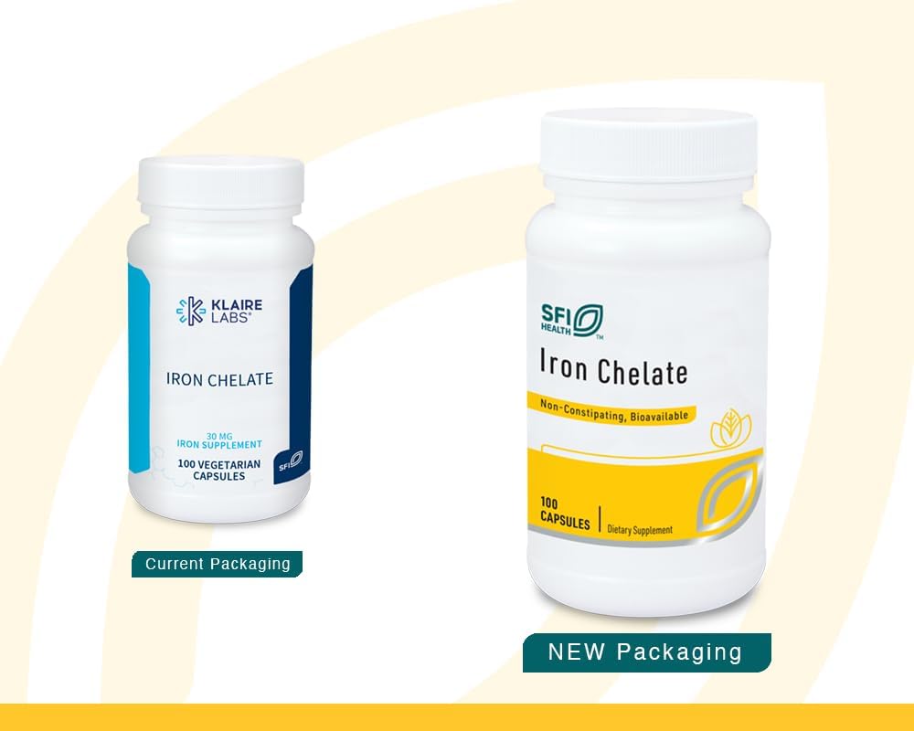 Klaire Labs SFI 健康鉄のビスグリシネートのキレートの補足- 30mg の鉄のビスグリシナートのキレート-よく、健康な吸収されるように設計されていて及び胃の穏やか- Hypoallergenic (100 カプセル)