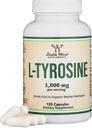 L-Tyrosine 1,000mg per Serving, 120 Veggie Capsules (L Tyrosine Supplement for Memory, Attention, and Focus) Amino Acid, Vegan Safe, Non-GMO by Double Wood