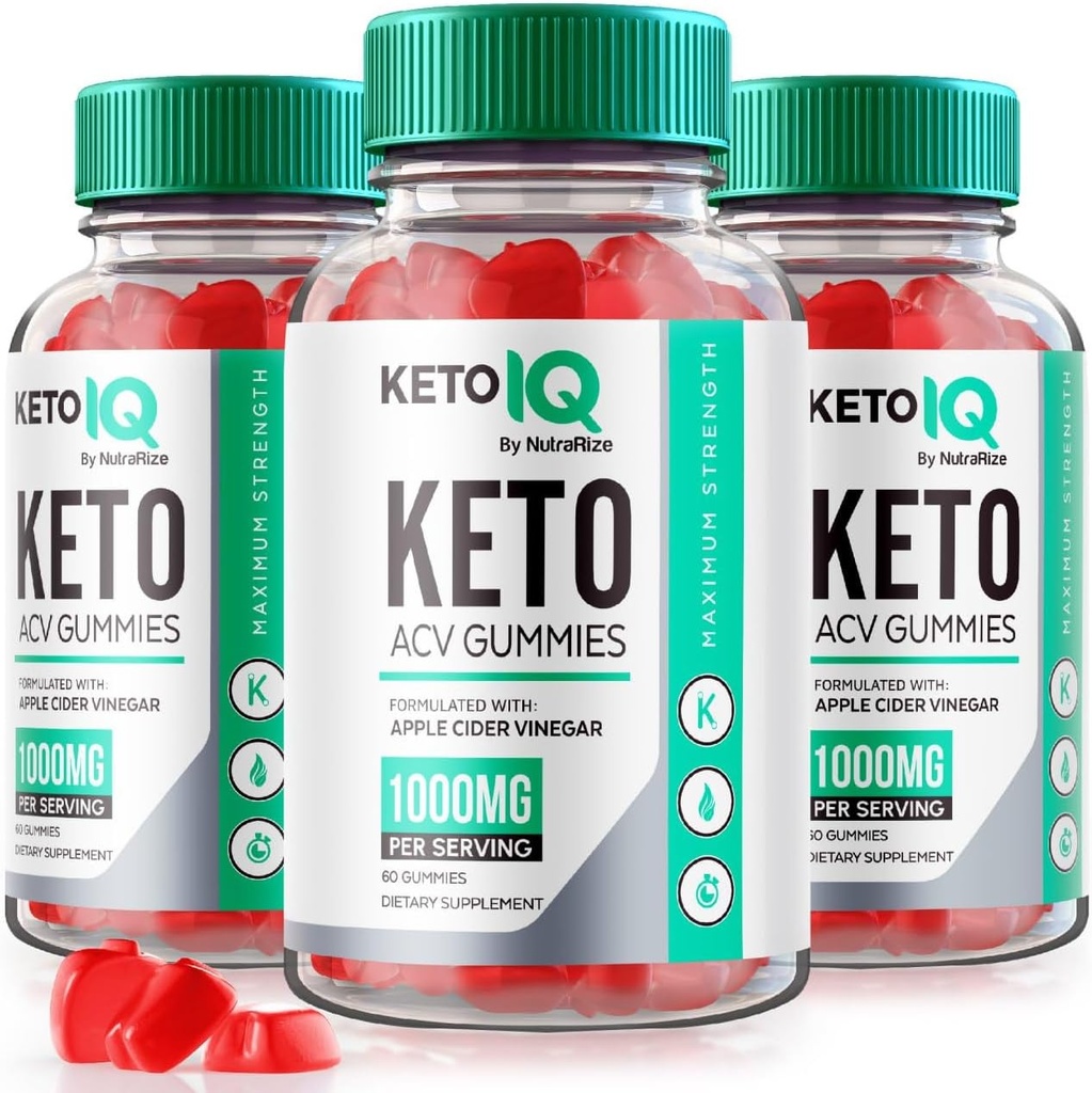 NutraRize (パック 3 Keto IQ Keto ACV Gummies, 高度な減量のためのフォーミュラ, サプリメント, Gomitas レビュー (180 ガミー)