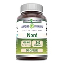 アメイジングフォーミュラNoni 400 Mg / サービング | 240 カプセルサプリメント | 非GMO | グルテンフリー | アメリカ製