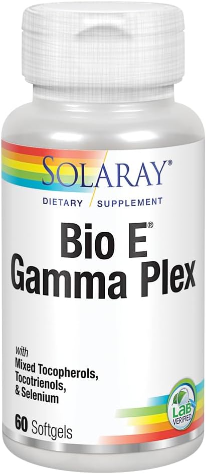 SOLARAY Bio E Gamma Plex | ビタミンE 天然トコフェロール配合 ヘルシーな抗酸化剤対応 | 60 ソフトゲル 30 サーブ